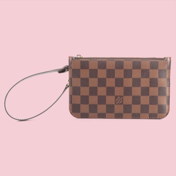 Louis Vuitton Damier Ebene Neverfull Pochette PM Wristlet Pouch